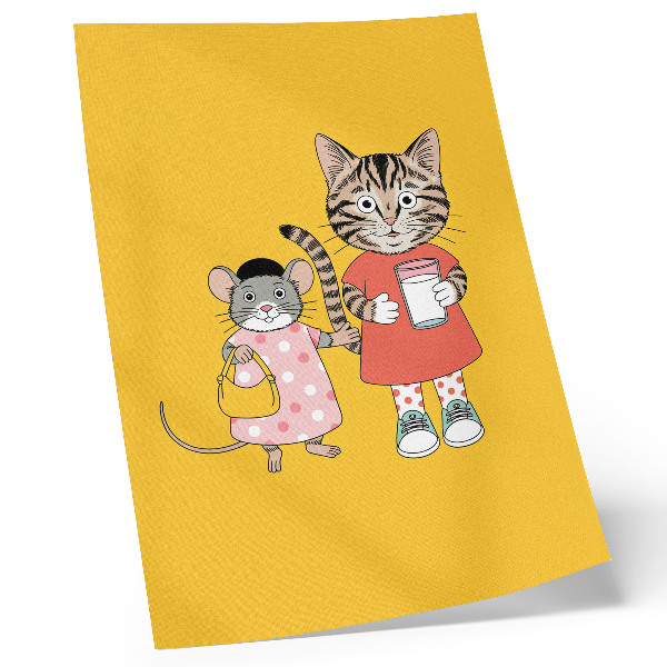 Decorative poster Cat and Mouse Color Set and Fairytale Characters