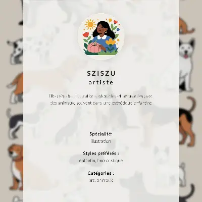Cat and Mouse fairytale character decorative poster color set