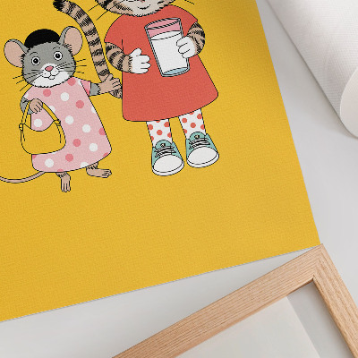 Decorative poster Cat and Mouse Color Set and Fairytale Characters
