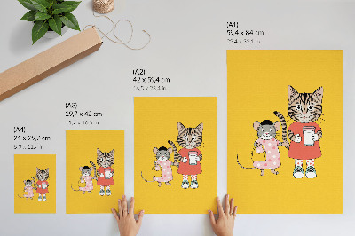 Decorative poster Cat and Mouse Color Set and Fairytale Characters
