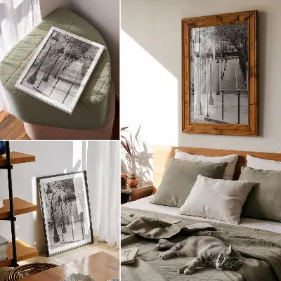 Premium wall art featuring charming lanterns and beautiful street architecture