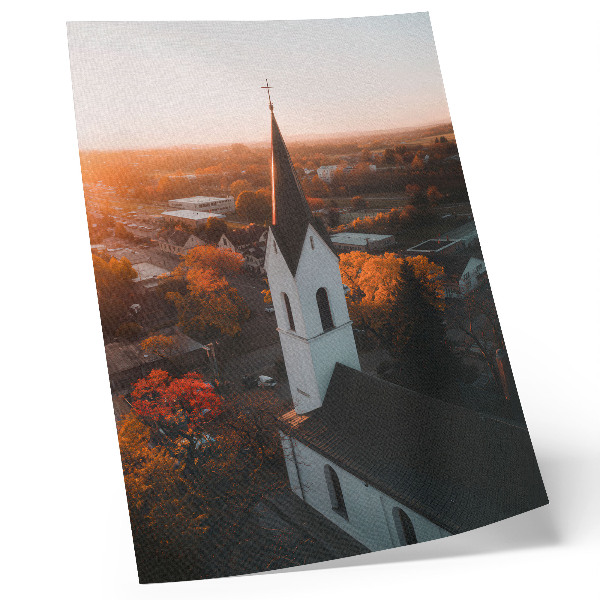 Decorative poster Autumn climate city sunset harmony