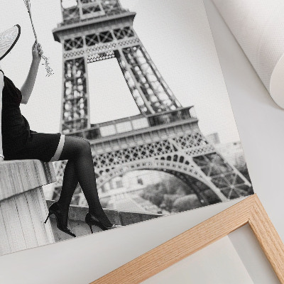 Art print Woman with balloons tower elegance