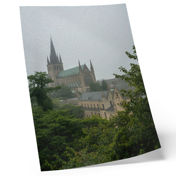 Decorative poster A Gothic cathedral among the green trees