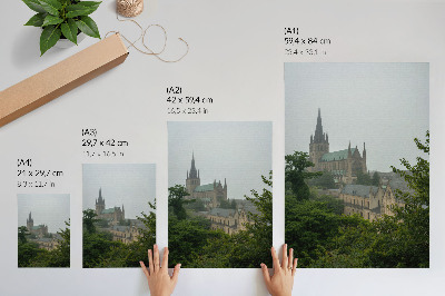 Decorative poster A Gothic cathedral among the green trees