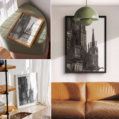 Poster Gothic architecture intricately decorated with contrast