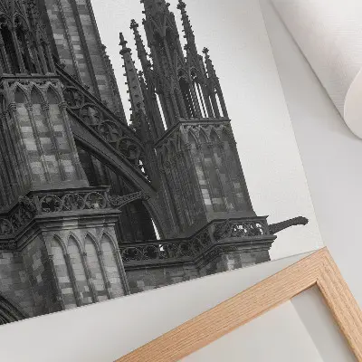 Poster gothic architecture with intricate high-contrast decoration