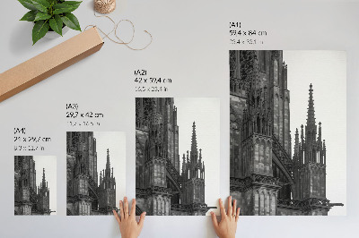 Poster Gothic architecture intricately decorated with contrast
