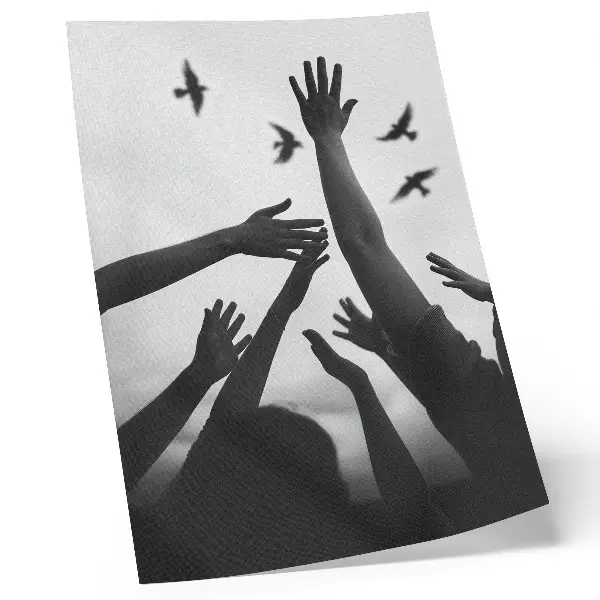 Minimalist Hands Up Wall Art premium style print