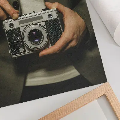 Poster vintage camera illustration in an elegant retro style