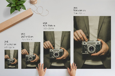 Poster Retro camera hands elegant retro style