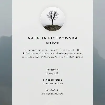 Decorative poster featuring a peaceful yellow house in the foggy mountains