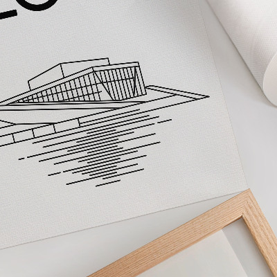 Poster Black and white contrast modern architecture text