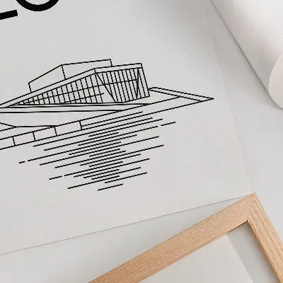Poster modern architecture with black and white contrast text