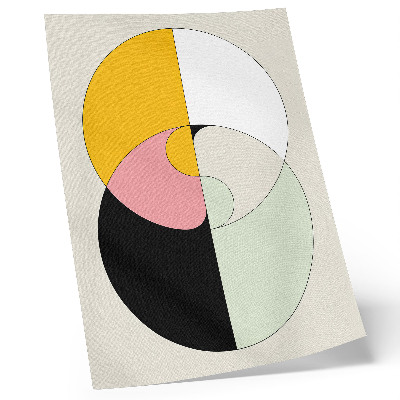 Premium wall art Geometric circles contrasting colors minimalist style