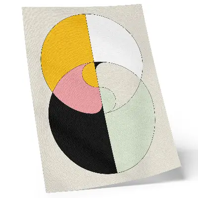 Premium wall art geometric circles in contrasting colors with a minimalist style