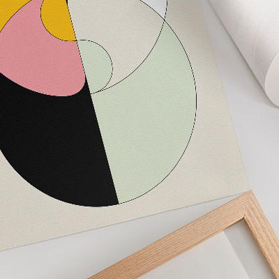 Premium wall art Geometric circles contrasting colors minimalist style
