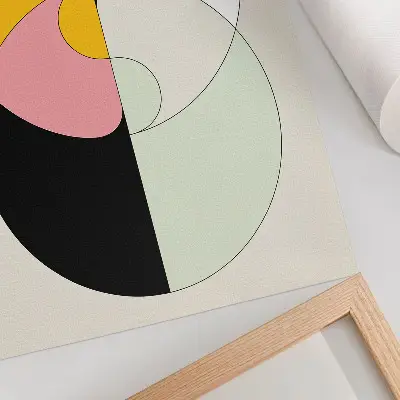 Premium wall art geometric circles in contrasting colors with a minimalist style