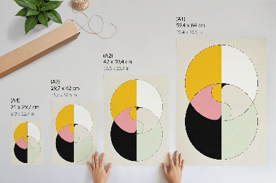 Premium wall art Geometric circles contrasting colors minimalist style