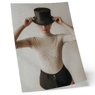 Decorative poster Retro elegance top hat subtlety minimalism