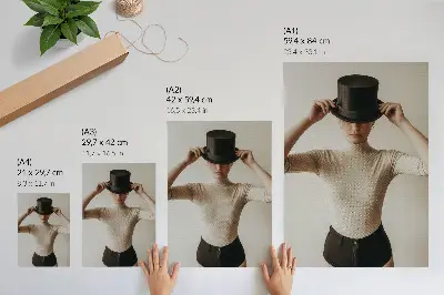 Decorative poster minimalist retro elegance top hat print