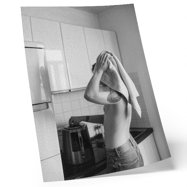 Poster Black and white modern kitchen minimalism