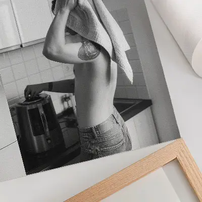Poster black and white minimalist kitchen modern art