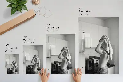 Poster black and white minimalist kitchen modern art
