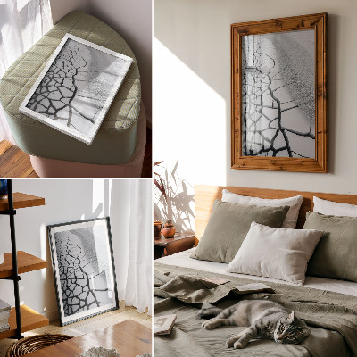 Art print Icy crack lines harmonic winter beauty