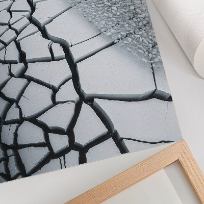 Art print Icy crack lines harmonic winter beauty