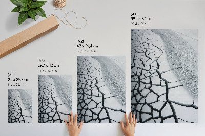 Art print Icy crack lines harmonic winter beauty