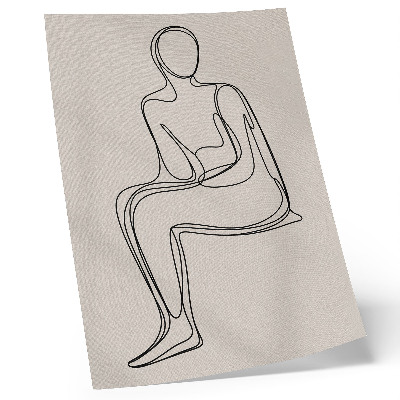 Art print A subtle line on a cream background