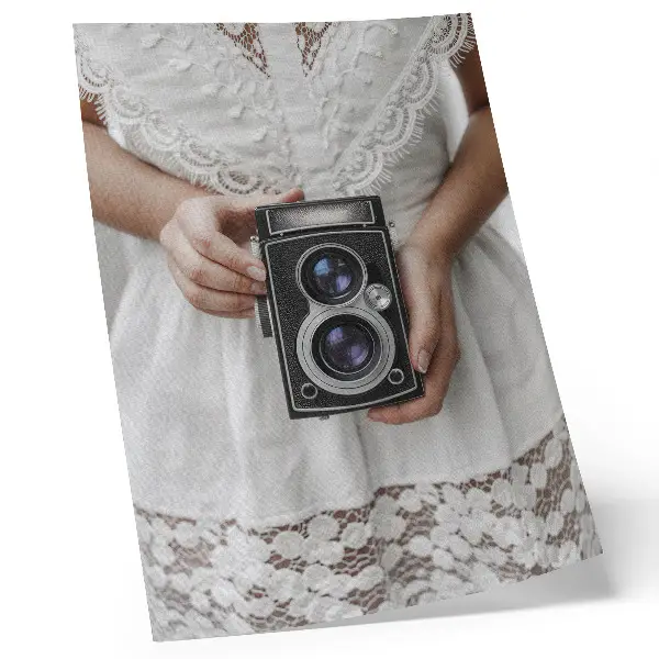 Lace dress delicate nostalgic camera print