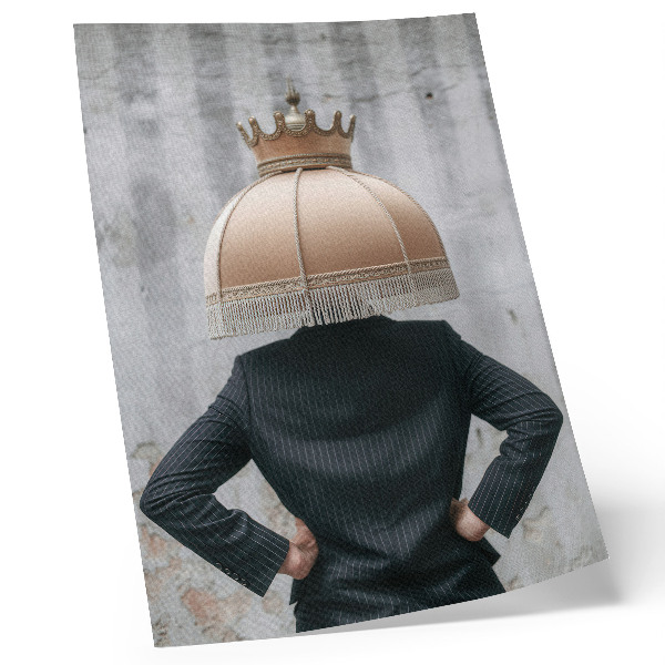 Art print A refined lampshade, an elegant suit, a contrast of textures