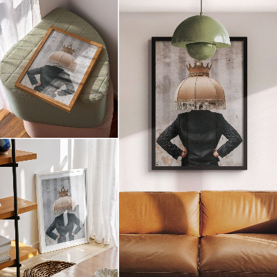 Art print A refined lampshade, an elegant suit, a contrast of textures