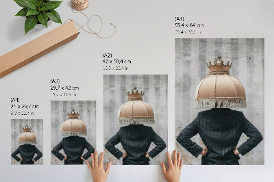 Art print A refined lampshade, an elegant suit, a contrast of textures