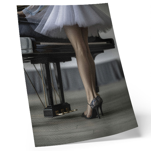 Decorative poster Ballerina at the piano, elegance and delicacy