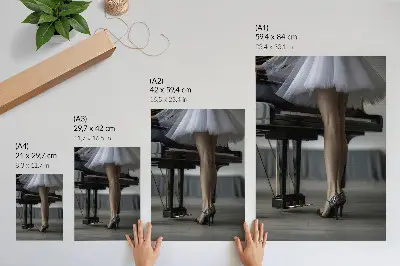 Ballerina at the piano decorative poster elegance and delicacy