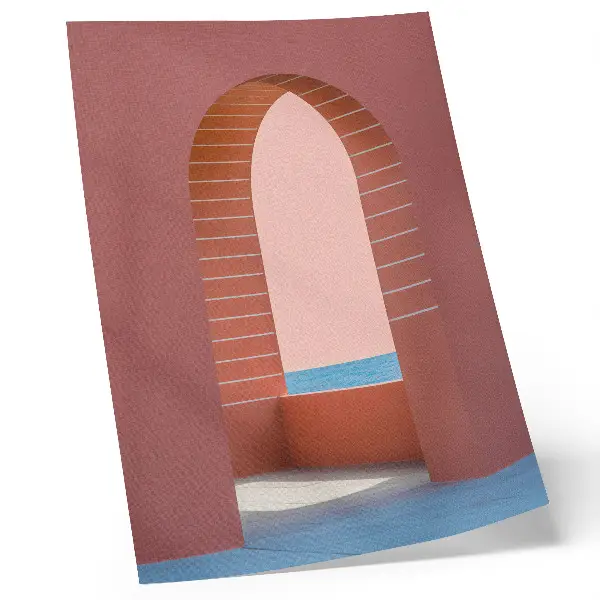 Art print pastel arches in a minimalist architectural sea style