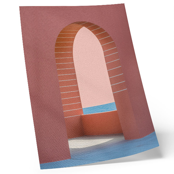 Art print Pastel arches sea minimalist architecture