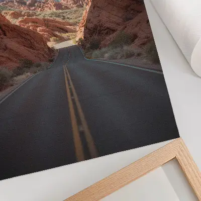 Art print road through the Rocky Mountains under a blue sky
