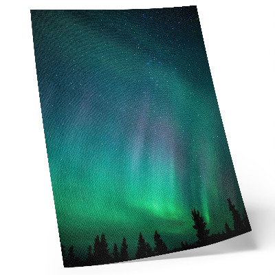 Premium wall art Aurora Borealis turquoise sky twinkling stars