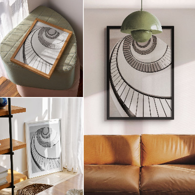 Premium wall art Spiral staircase mesmerizing geometry elegance