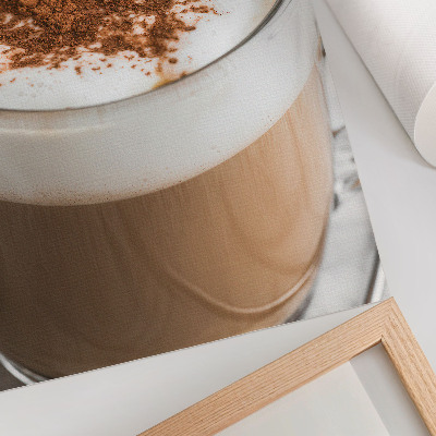 Decorative poster Coffee with foam, warm colors, harmony