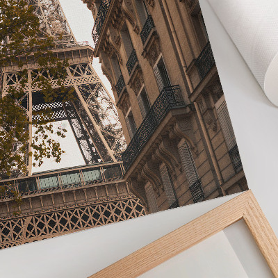Premium wall art Eiffel Tower architecture trees warm colors