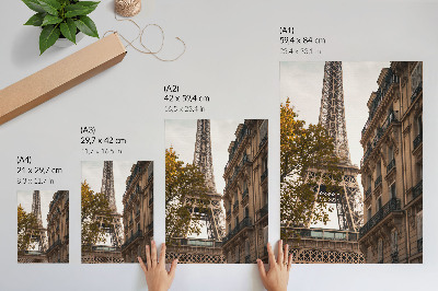 Premium wall art Eiffel Tower architecture trees warm colors
