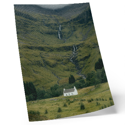 Premium wall art Green hills, picturesque cottage, peaceful atmosphere