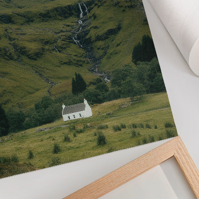 Premium wall art Green hills, picturesque cottage, peaceful atmosphere