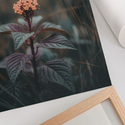 Poster A plant with a colorful flower against a green background