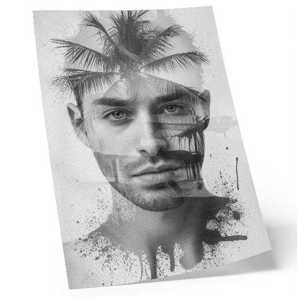 Premium wall art Impressive man's face in a minimalist style